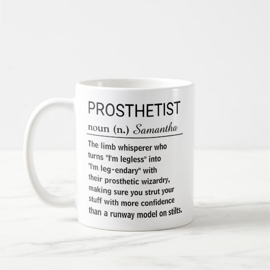 Funny Personalized Prosthetist Definition Koffiemok (Links)