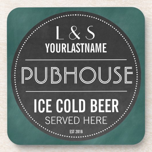 Funny Personalized Pubhouse Chalkboard Sign Sign Bier Onderzetter (Voorkant)