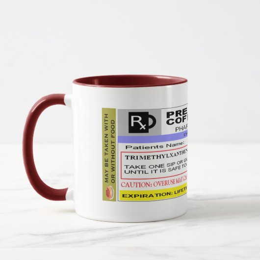 Funny Personalized Rx Prescription koffie Mok (Links)