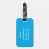 Funny Personalized Sport Voetbal Blue Bagagelabel (Achterkant verticaal)