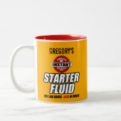 Funny Personalized Starter Fluid Tweekleurige Koffiemok (Links)