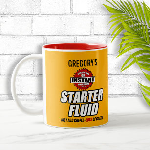 Funny Personalized Starter Fluid Tweekleurige Koffiemok