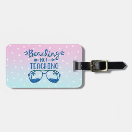 Funny Personalized Teacher Beach Blue Pink Ombre Bagagelabel