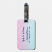 Funny Personalized Teacher Beach Blue Pink Ombre Bagagelabel (Achterkant verticaal)