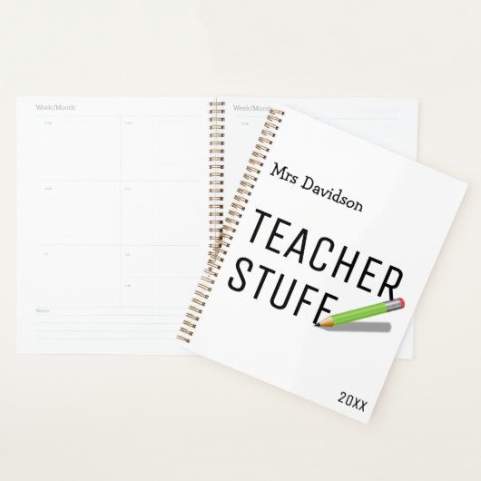 Funny Personalized Teacher Stuff Planner (Display)