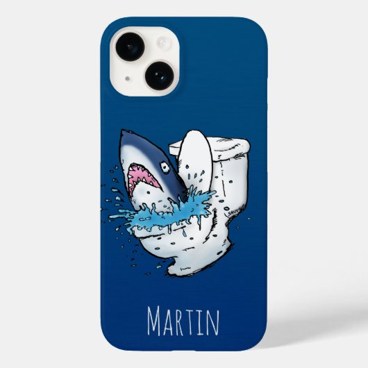 Funny Personalized Toilet Shark Case-Mate iPhone Case (Achterkant)