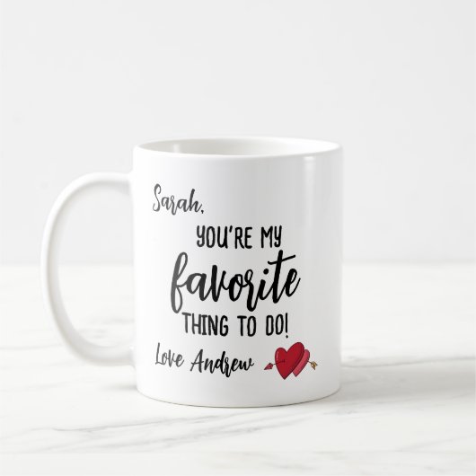 Funny Personalized Valentijns Gift Koffiemok (Links)