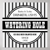 Funny Personalized Watering Hole Home Bar Sign Poster (Voorkant)