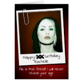 Funny Personalized Woman's Real Age Birthday Kaart (Voorkant)