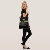 Funny Personalized Yellow Black Teacher Canvas tas (Op model)