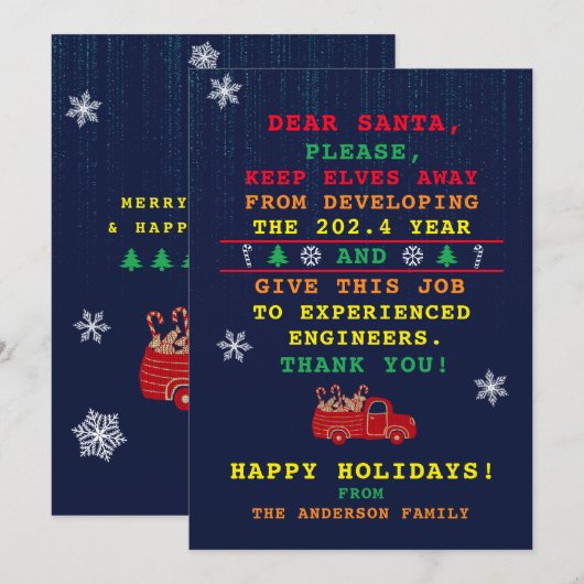Funny Persoonlijke Kerstmis Feestdagenkaart (Voorkant / Achterkant)