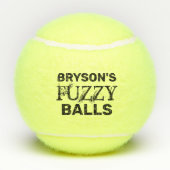 Funny Persoonlijke naam Fuzzy Tennis Balls Tennisballen (Achterkant)