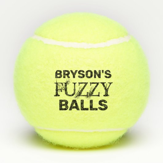 Funny Persoonlijke naam Fuzzy Tennis Balls Tennisballen (Achterkant)