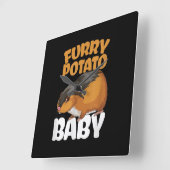 Funny Pet Animal Hamster met aardappel Vierkante Klok (Hoek)