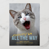 Funny Pet Cat Christmas Folie Feestdagenkaart (Voorkant)