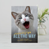 Funny Pet Cat Christmas Folie Feestdagenkaart (Staand Voorkant)