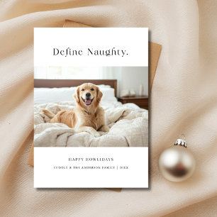 Funny Pet Christmas Definieer Naughty Hondenliefhe Feestdagenkaart