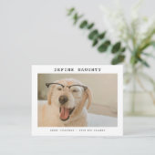 Funny Pet 'Define Naughty' Photo Christmas Feestdagenkaart (Staand voorkant)