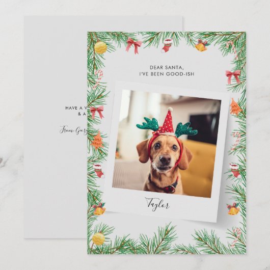 Funny Pet Dog Aangepaste Kerstmis Feestdagenkaart (Voorkant / Achterkant)