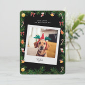 Funny Pet Dog Aangepaste Kerstmis Feestdagenkaart (Staand voorkant)