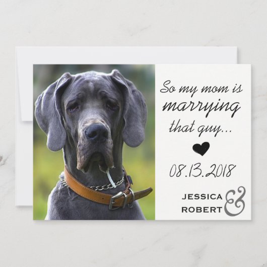 Funny Pet Dog bewaart de datumkaart Save The Date (Voorkant)