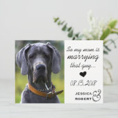 Funny Pet Dog bewaart de datumkaart Save The Date (Staand voorkant)