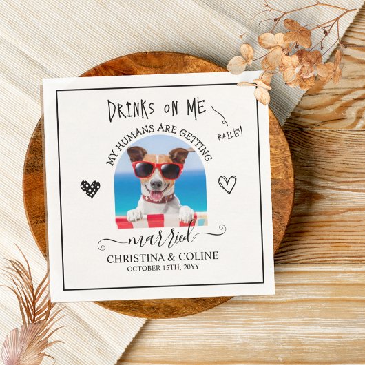 Funny Pet Dog Cat Personalized Wedding Party Servet
