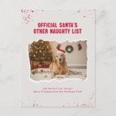 Funny Pet Dog Photo Christmas Holiday Postcard Briefkaart (Voorkant)