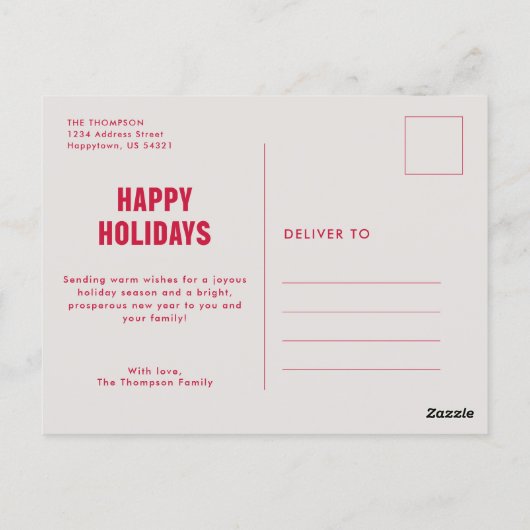 Funny Pet Dog Photo Christmas Holiday Postcard Briefkaart (Achterkant)