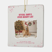 Funny Pet Dog Picture Christmas Holiday Keramisch Ornament (Links)