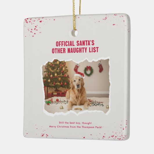 Funny Pet Dog Picture Christmas Holiday Keramisch Ornament (Links)