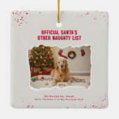 Funny Pet Dog Picture Christmas Holiday Keramisch Ornament (Achterkant)