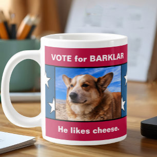 Funny Pet Election Campaign USA Vote Dog Photo Grote Koffiekop
