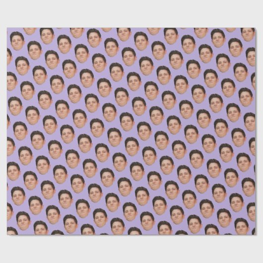 Funny Pet Face Photo Lavender Gift Wrapping Paper Cadeaupapier (Vlak)