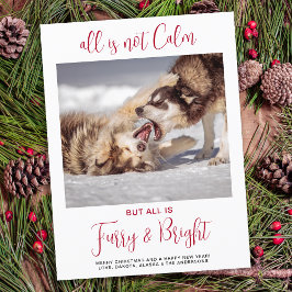 Funny Pet Furry & Bright Custom Dog Foto Feestdagenkaart