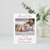 Funny Pet Furry & Bright Custom Dog Foto Feestdagenkaart (Staand voorkant)