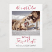 Funny Pet Furry & Bright Custom Dog Foto Feestdagenkaart (Voorkant)