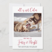 Funny Pet Furry & Bright Plays Custom Dog Photo Feestdagenkaart (Voorkant)