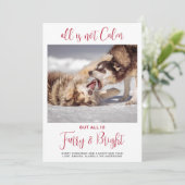 Funny Pet Furry & Bright Plays Custom Dog Photo Feestdagenkaart (Staand voorkant)
