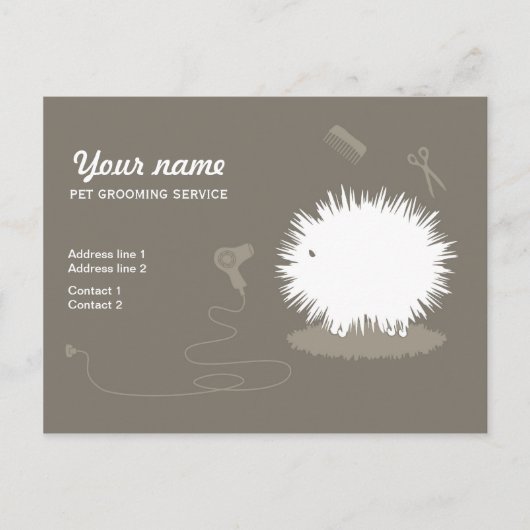 Funny pet grooming Promotion Briefkaart (Voorkant)