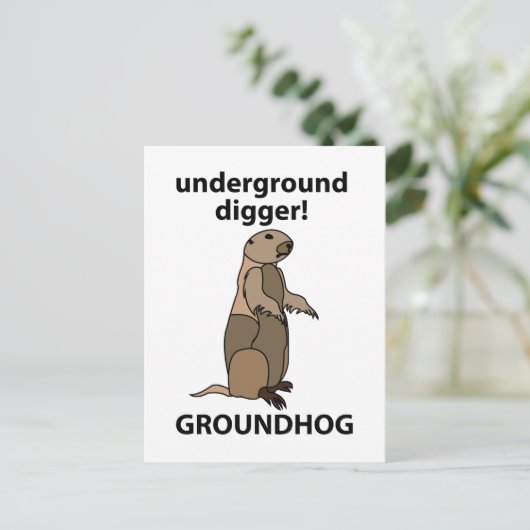 Funny Pet Groundhog Briefkaart (Staand voorkant)