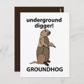 Funny Pet Groundhog Briefkaart (Voorkant / Achterkant)