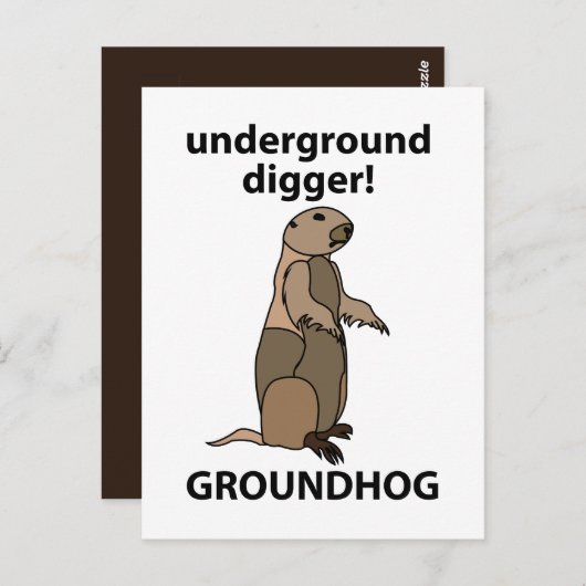 Funny Pet Groundhog Briefkaart (Voorkant / Achterkant)