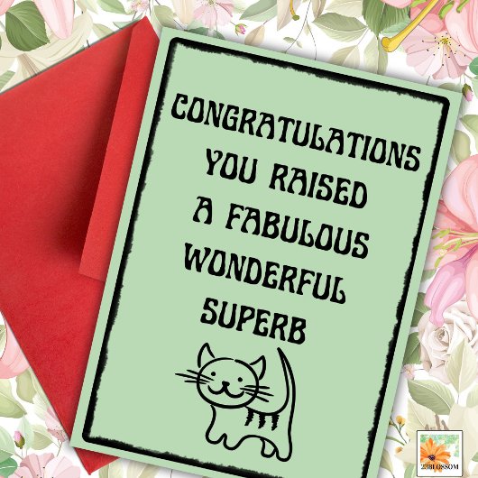 Funny Pet Happy Fur Moederdag Kat foto groen Kaart