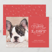 Funny Pet-kerstkaarten Naughty Dog Aankondiging (Voorkant / Achterkant)