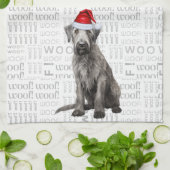 Funny Pet Lover Holiday Wolfhound Dog Christmas Theedoek (Gevouwen)