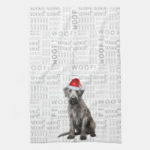 Funny Pet Lover Holiday Wolfhound Dog Christmas Theedoek (Verticaal)