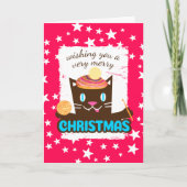 Funny pet met kersthaak feestdagen kaart (Voorkant)