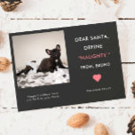 Funny Pet met Kerstmis | Naughty definiëren Feestdagenkaart<br><div class="desc">Vakantiefootkaart voor dierenliefhebbers! In de tekst staat: "Beste kerstman, definieer "NAUGHTY" uit XX (de naam van je huisdier)." Vervang het afbeelding door uw favoriete ondeugende puppy of kat moment afbeelding uit uw instagram. Het lijst van de foto is in vierkante vorm zodat uw instagramfoto perfect zal passen! Gegarandeerd als een...</div>