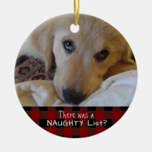 Funny Pet NAUGHTY OF NICE Red Black Buffalo Play Keramisch Ornament